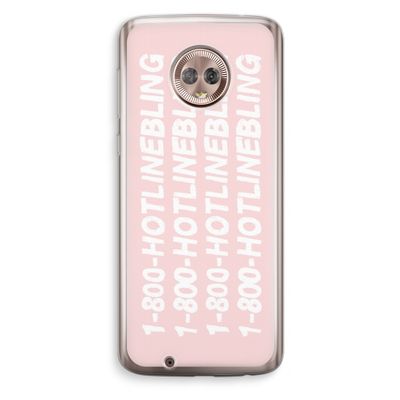 Hotline bling pink: Motorola Moto G6 Transparant Hoesje
