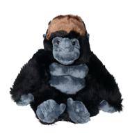 Pluche gorilla knuffel - aap/apen - zwart - 28 cm - knuffeldieren