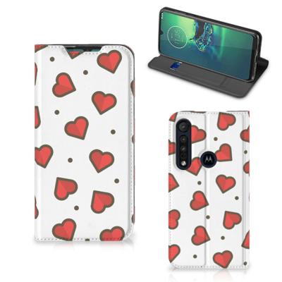 Motorola G8 Plus | Hoesje met Magneet | Hearts