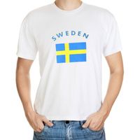 Wit t-shirt Zweden heren - thumbnail