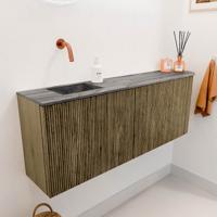 Toiletmeubel Mondiaz Joya Dlux | 111.6 cm | Meubelkleur Dusk | Faye wastafel Sombra Wasbak Links | Zonder kraangat(en)