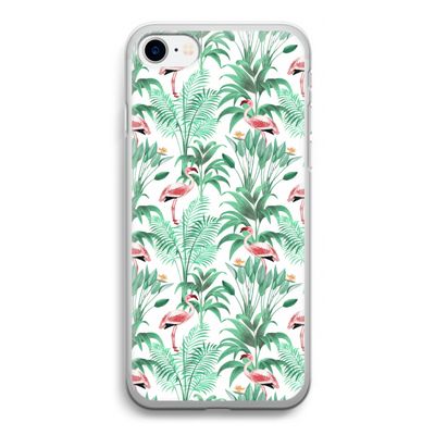 Flamingo bladeren: iPhone SE 2020 Transparant Hoesje