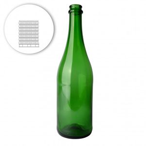 Wijnfles cider 75 cl, groen, 560 g, 29 mm - pallet 1274 st.