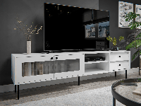 Tv-meubel AURALU 2 deuren 2 lades 200 cm wit