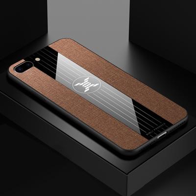 Voor iPhone 8 & 7 XINLI stiksels doek Textue schokbestendig TPU beschermhoes (bruin)