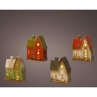 Huis keramiek met LED 10,5x5,8x12cm