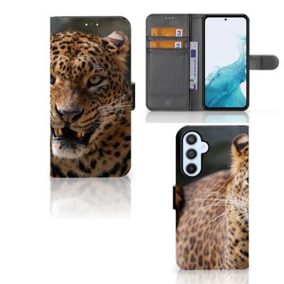 Samsung Galaxy A54 5G | Telefoonhoesje | Met pasjeshouder | Luipaard