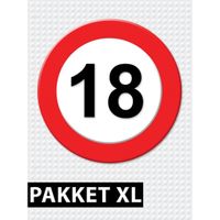 Verkeersbord 18 jaar feestartikelen pakket XL - thumbnail