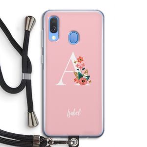 Pink Bouquet: Samsung Galaxy A40 Transparant Hoesje met koord
