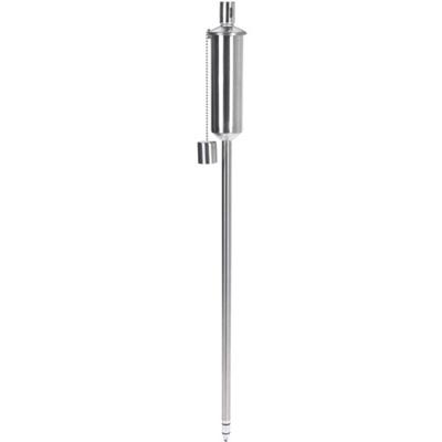 Tuinfakkel - 115 cm - RVS zilver - glasvezel lont - op lampenolie - oliefakkel