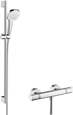Hansgrohe Croma Select E Vario / Ecostat Comfort douchecombinatie 90cm Wit-Chroom