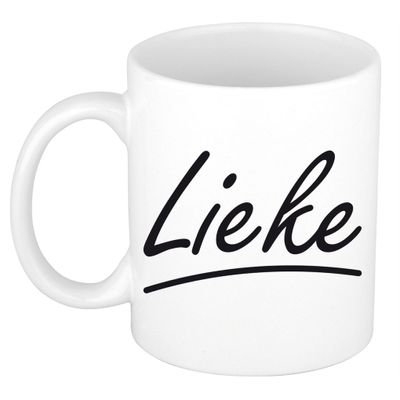 Naam cadeau mok / beker Lieke met sierlijke letters 300 ml Naam cadeau mok / beker Lieke met sierlijke letters 300 ml