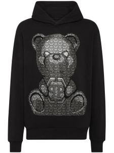 Philipp Plein hoodie en coton à imprimé ourson - Noir