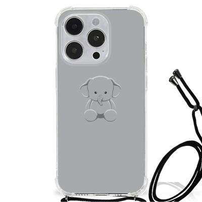 iPhone 14 Pro Stevig | Bumper Hoesje | Grijs Baby Olifant iPhone 14 Pro Stevig | Bumper Hoesje | Grijs Baby Olifant