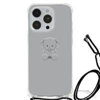 iPhone 14 Pro Stevig | Bumper Hoesje | Grijs Baby Olifant