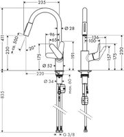 Hansgrohe Focus Keukenkraan Met Uittrekbare Vuistdouche Rvs Look - thumbnail