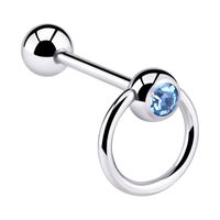 Slave-Barbell met jeweled ball Chirurgisch Staal 316L Barbells