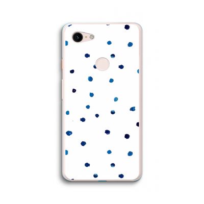 Blauwe stippen: Google Pixel 3 XL Transparant Hoesje
