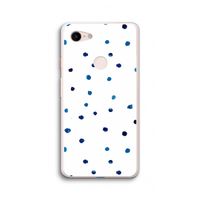 Blauwe stippen: Google Pixel 3 XL Transparant Hoesje