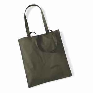 Tote bag katoenen tasje olijf 42 x 38 cm