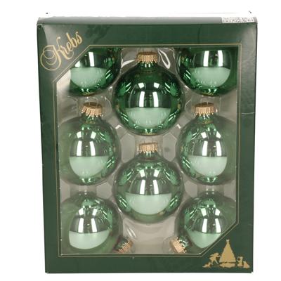 Kerstballen - 8x st - jade groen - 7 cm - glas - kerstversiering