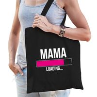 Mama loading cadeau katoenen tas zwart voor dames - Cadeau aanstaande mama - Feest Boodschappentassen - thumbnail