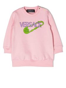 Versace Kids robe-pull à logo imprimé - Rose