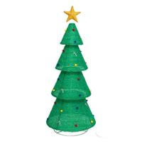 Verlichte kerstboom - groen - H190 cm - 200 LED lampjes - Kerstverlichting figuur boom