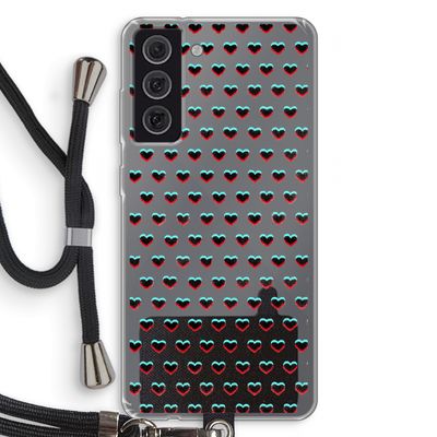 Hartjes: Samsung Galaxy S21 FE Transparant Hoesje met koord