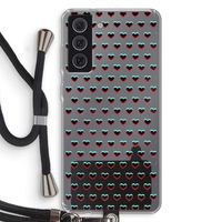Hartjes: Samsung Galaxy S21 FE Transparant Hoesje met koord