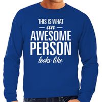 Awesome person / persoon cadeau sweater blauw heren - thumbnail