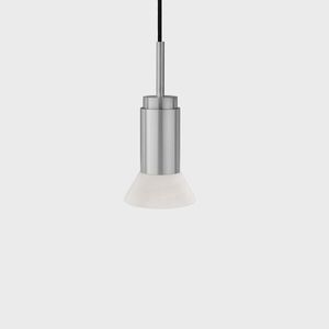 Anour Donya Onyx Trapeze Hanglamp - Witte kap - Geborsteld roestvrij staal