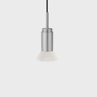 Anour Donya Onyx Trapeze Hanglamp - Witte kap - Geborsteld roestvrij staal