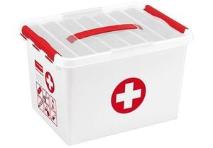 Sunware Q-line first aid box 22 liter met inzet wit/transp/rood