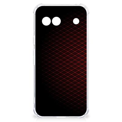 Google Pixel 8A Doorzichtige Silicone Hoesje Geruit Rood Google Pixel 8A Doorzichtige Silicone Hoesje Geruit Rood