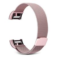 Smart Watch roestvrijstalen polsband horlogeband voor FITBIT charge 2 (roze)