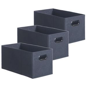 Set van 3x stuks opbergmand/kastmand 7 liter donkergrijs linnen 31 x 15 x 15 cm