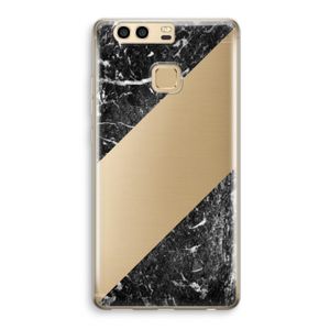 Zwart marmer: Huawei P9 Transparant Hoesje