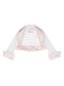 Colorichiari veste en mesh à liserés en satin - Blanc