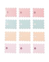 HEMA Labels 8x6.5cm pastel - 12 stuks
