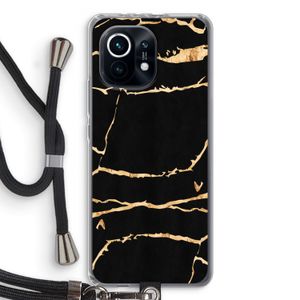 Gouden marmer: Xiaomi Mi 11 Transparant Hoesje met koord