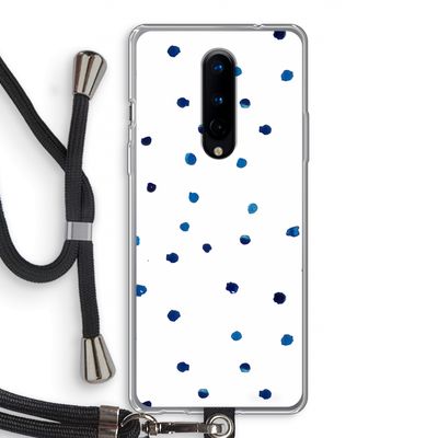 Blauwe stippen: OnePlus 8 Transparant Hoesje met koord