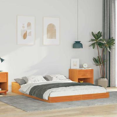 Bedframe Wasbruin 140 x 190 cm Massief grenenhout