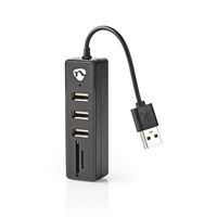 Nedis UHUBCU2340BK interface hub USB 2.0 Zwart - thumbnail