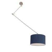 QAZQA Hanglamp staal met kap 35 cm blauw verstelbaar - Blitz - thumbnail