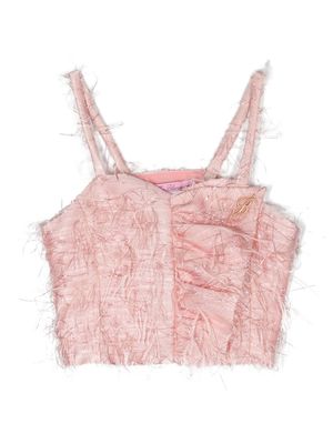 Miss Blumarine haut crop à plaque logo - Rose