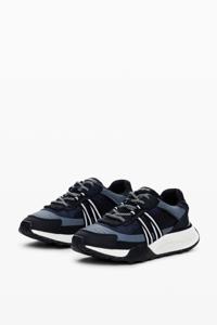 Runner sneakers met patch - BLACK - 38