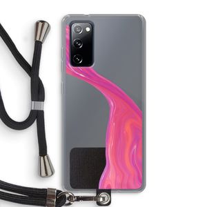 Paarse stroom: Samsung Galaxy S20 FE / S20 FE 5G Transparant Hoesje met koord