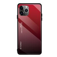 Voor iPhone 11 gradiënt kleur glas geval (rood)