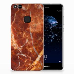 Huawei P10 Lite TPU Siliconen Hoesje Marmer Bruin